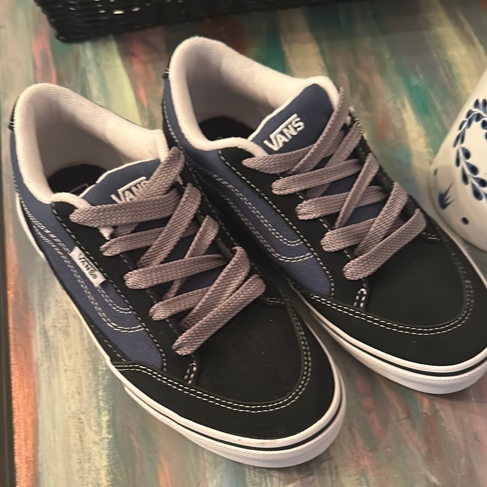 Vans Kids Black and Blue Sneakers never worn.